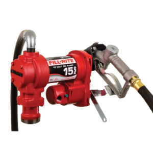 FR1210H 15 GPM, 12VDC Pump, 3/4 in. x 12 ft. Hose, 3/4 in. Manual Nozzle, 5 ft Ground Wire, 18 ft. 2 Wire Battery Cable, Telescoping Suction Pipe 20 in. to 34 1/2 in.