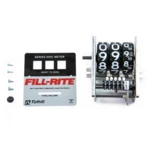 FRKIT800GR Gallon Register and Faceplate Kit for 800 Series Meters. Contains Gallon Register, Gallon Faceplate, Pinon Bevel Gear, Register Screws, and Faceplate Screw