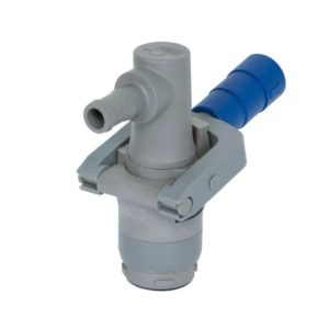 FRMNM075RPV Reusable Non-metallic Micro Matic RPV 4 Pin Dispense Coupler w/ 3/4 in. Horizontal Hose Barb, EPDM Seals. Container Must Have 4 Key Container Valve.